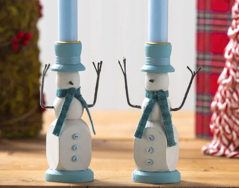 Snowman Candlestick Holders: Whimsical Winter Glow