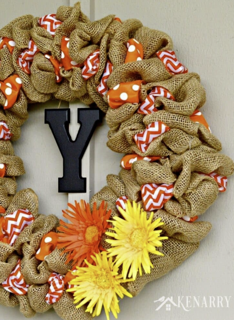 Rustic Burlap Wreath with Vibrant Ribbon Touches