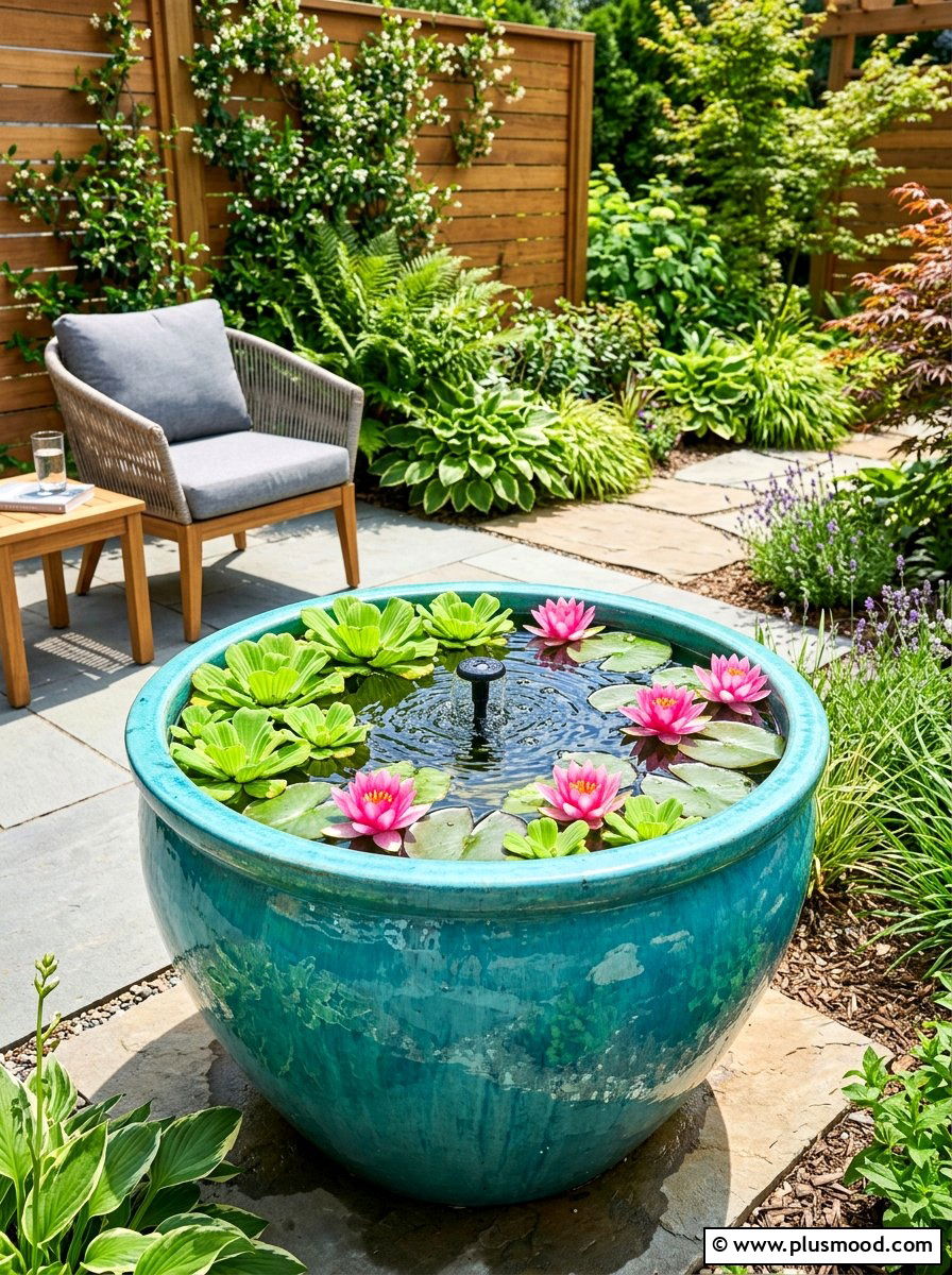 Start Small With a Patio Water Garden