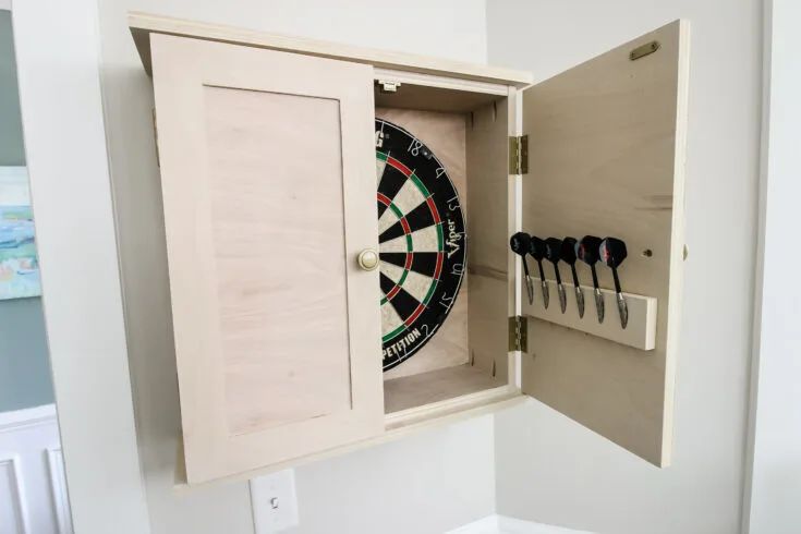 Custom DIY Dartboard Cabinet With Built-In Scoreboard