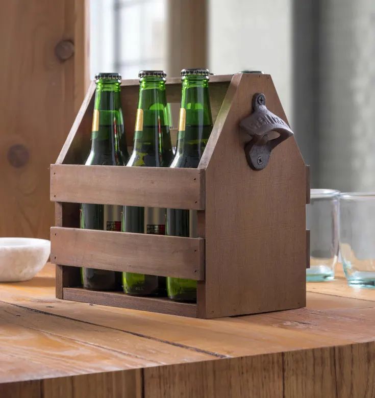 Reclaimed Wood Beer Caddy Perfect for Backyard and Man Cave
