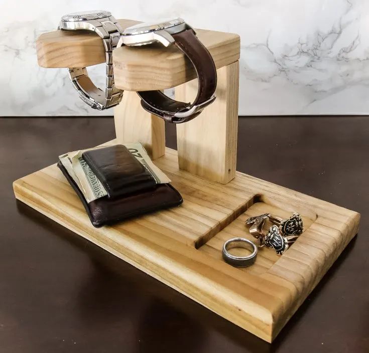 DIY Wooden Watch Holder and Everyday Essentials Valet