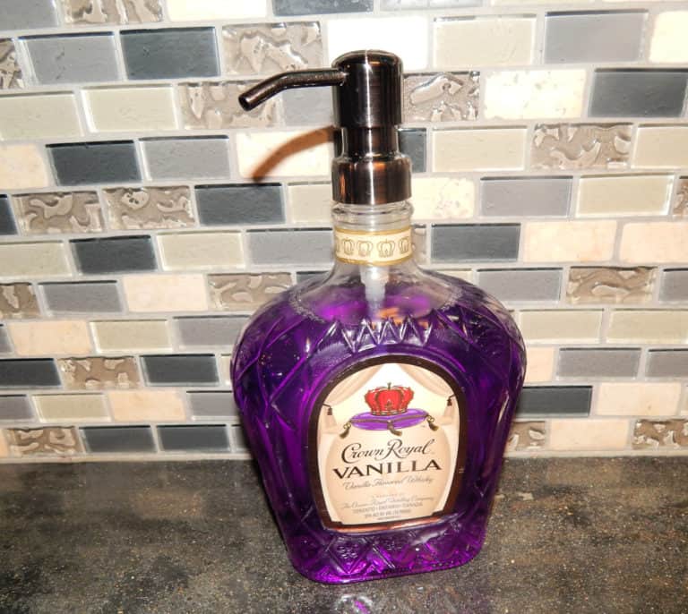 Upcycled Liquor Bottle Soap Dispenser for the Man Cave Bathroom