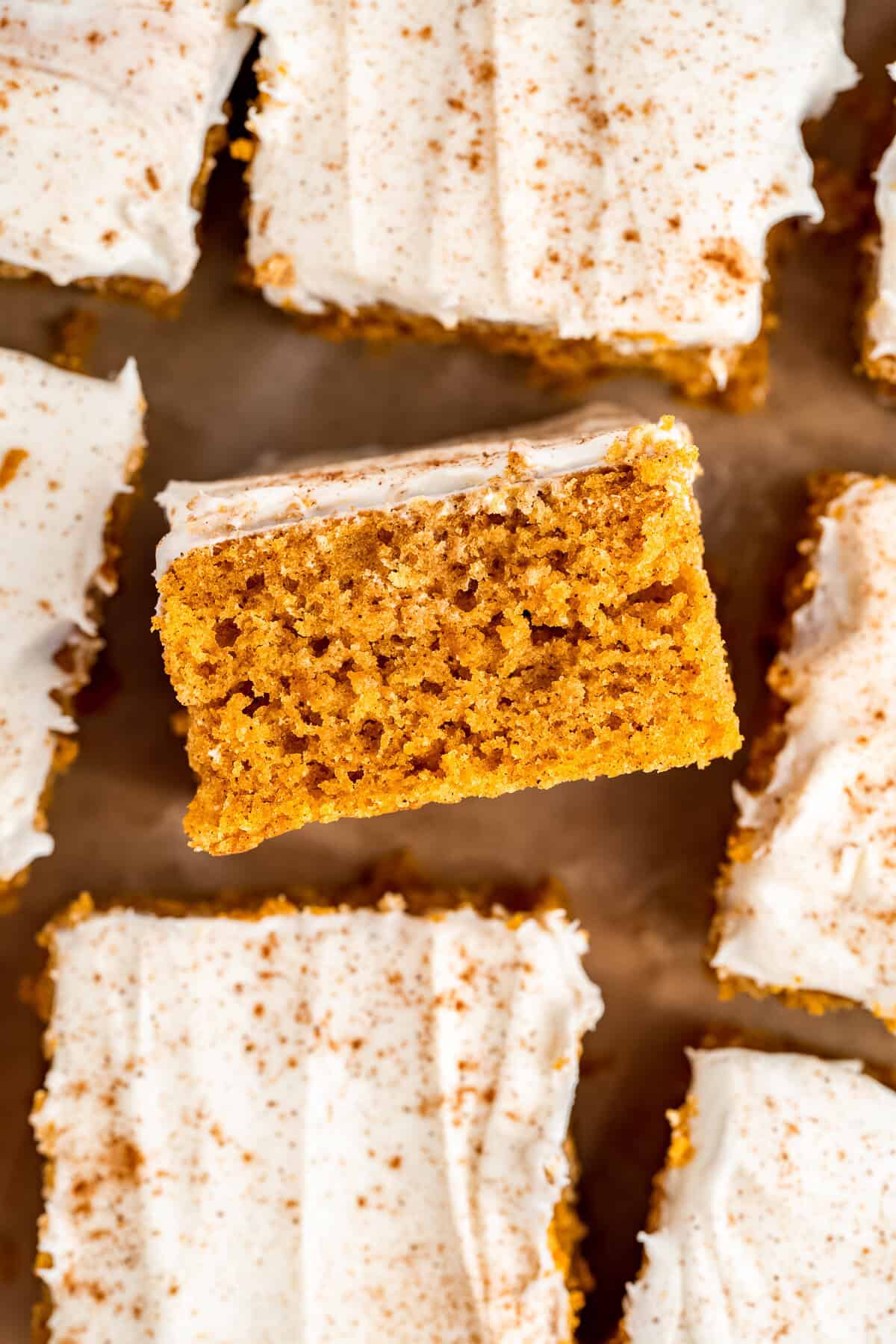 Spiced Autumn Pumpkin Squares With Cream Cheese Icing