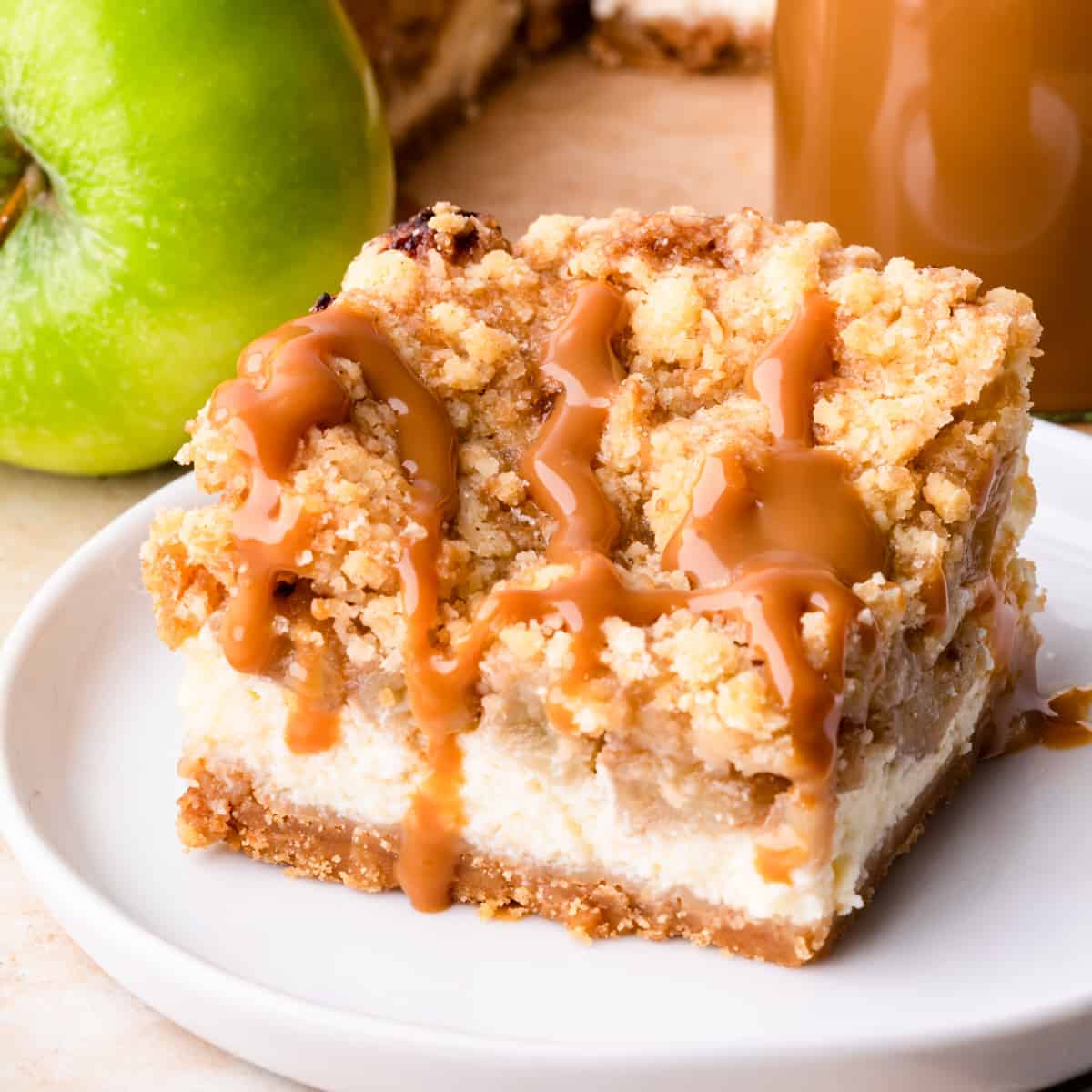 Orchard-Spice Caramel-Cider Cheesecake Bars