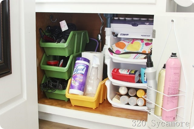 Stackable Bin System for Vertical Under-Sink Order