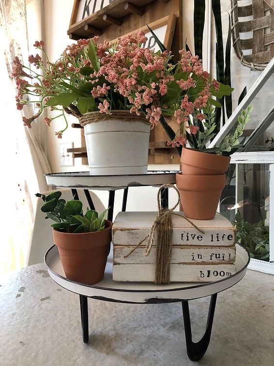 Tiered Farmhouse Trays for Multi-Level Organization