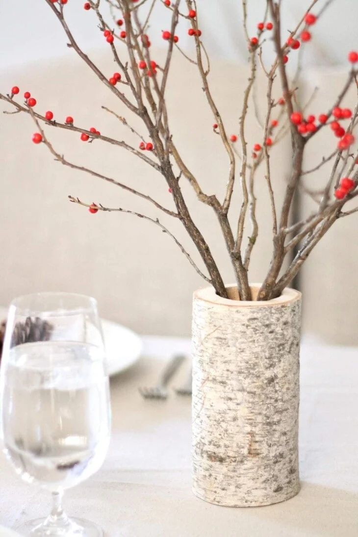Handturned Birch Log Vase