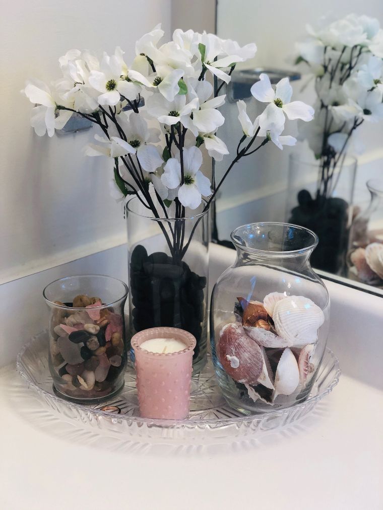 Sophisticated Glass Tray for Sink Corner Styling