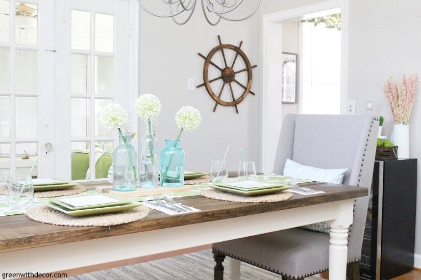 Subtle Aqua & Green Tablescape