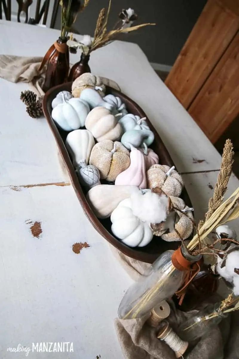 Washed-White Autumn Display