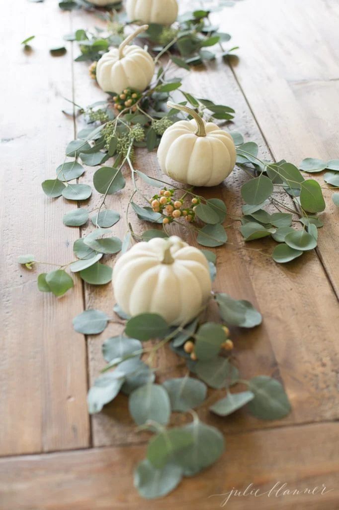 Eucalyptus-and-Pumpkin Garland Runner