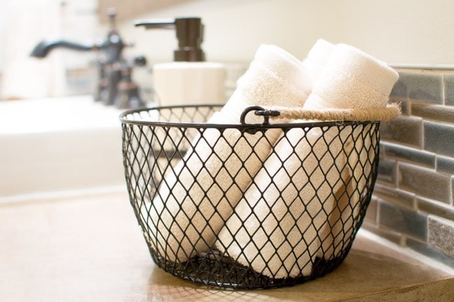 Industrial Wire Baskets for Guest Towel Display