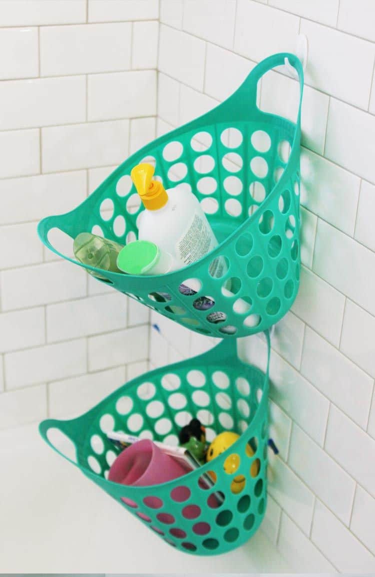 Space-Saving Shower Caddy for Extra Bottle Storage