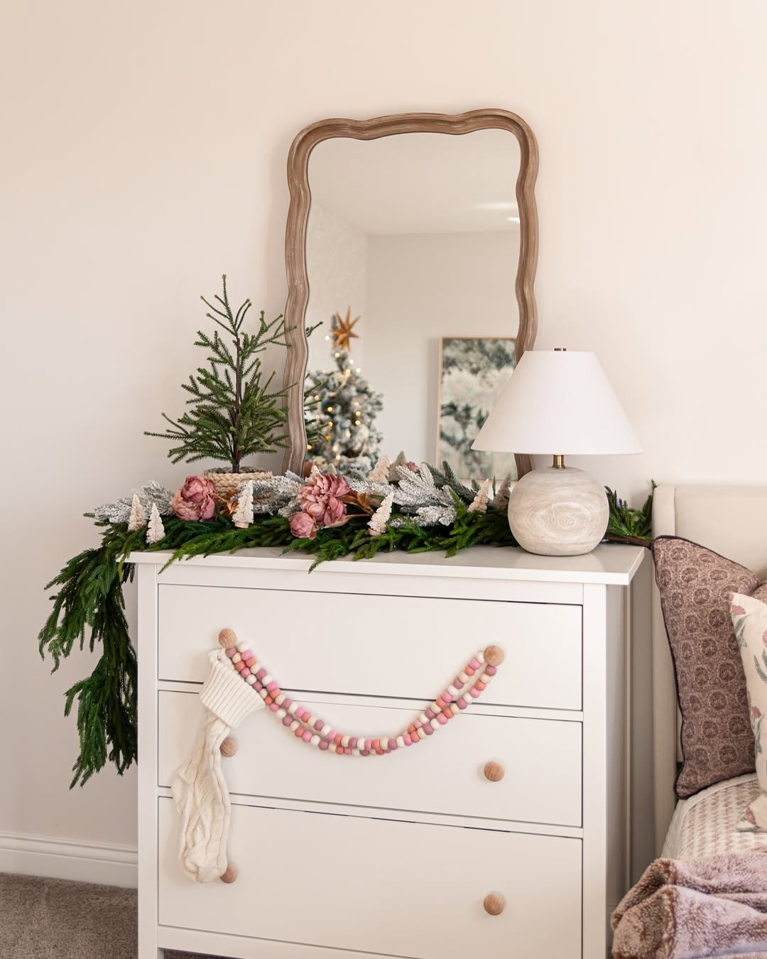 Decorate a Dresser in Soft Pink and Frosted Green