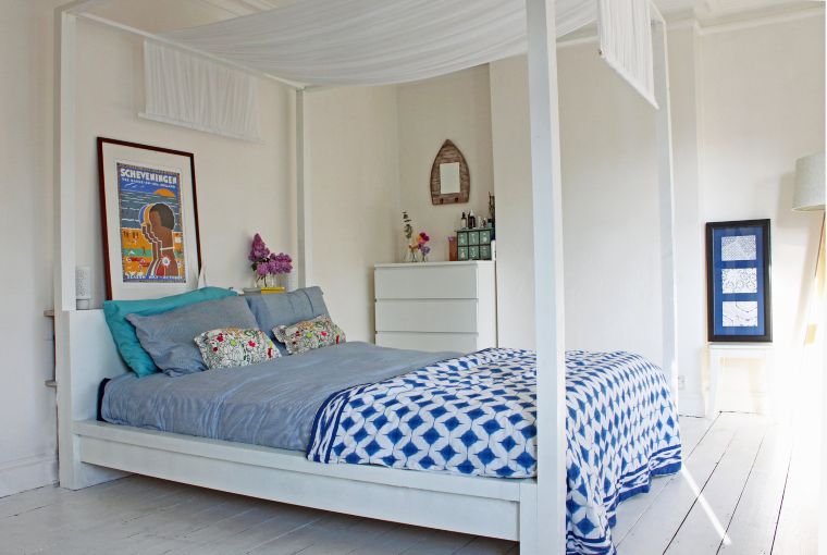 Budget Four-Poster Look Using the MALM Bed Frame