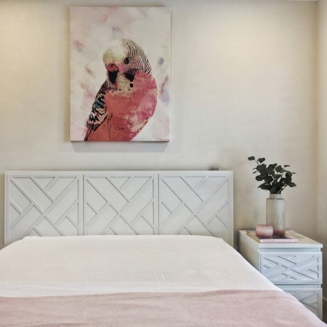 Glam Geometric MALM Headboard with Decorative Panels