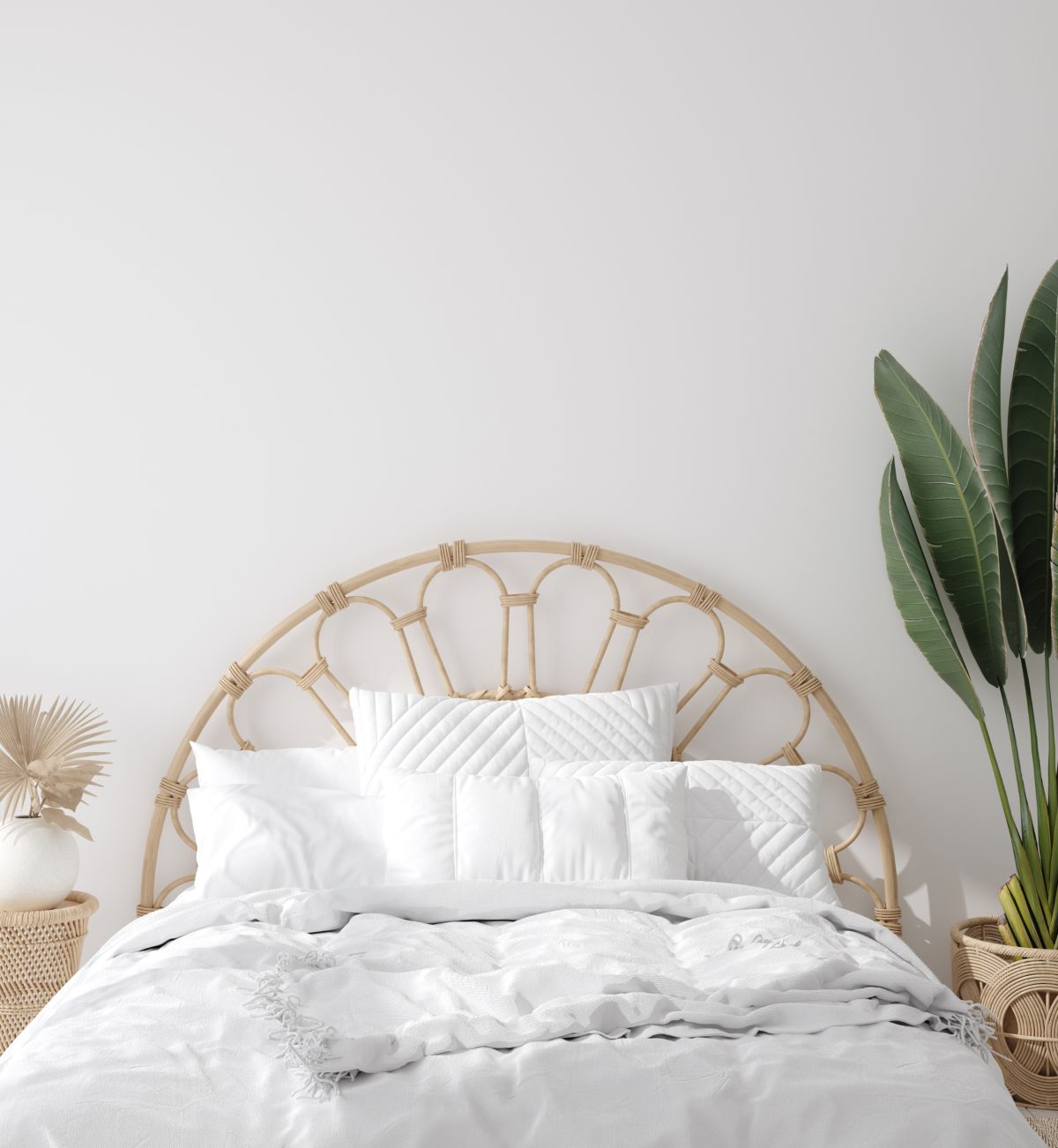 Coastal Cane Headboard with Boho Charm