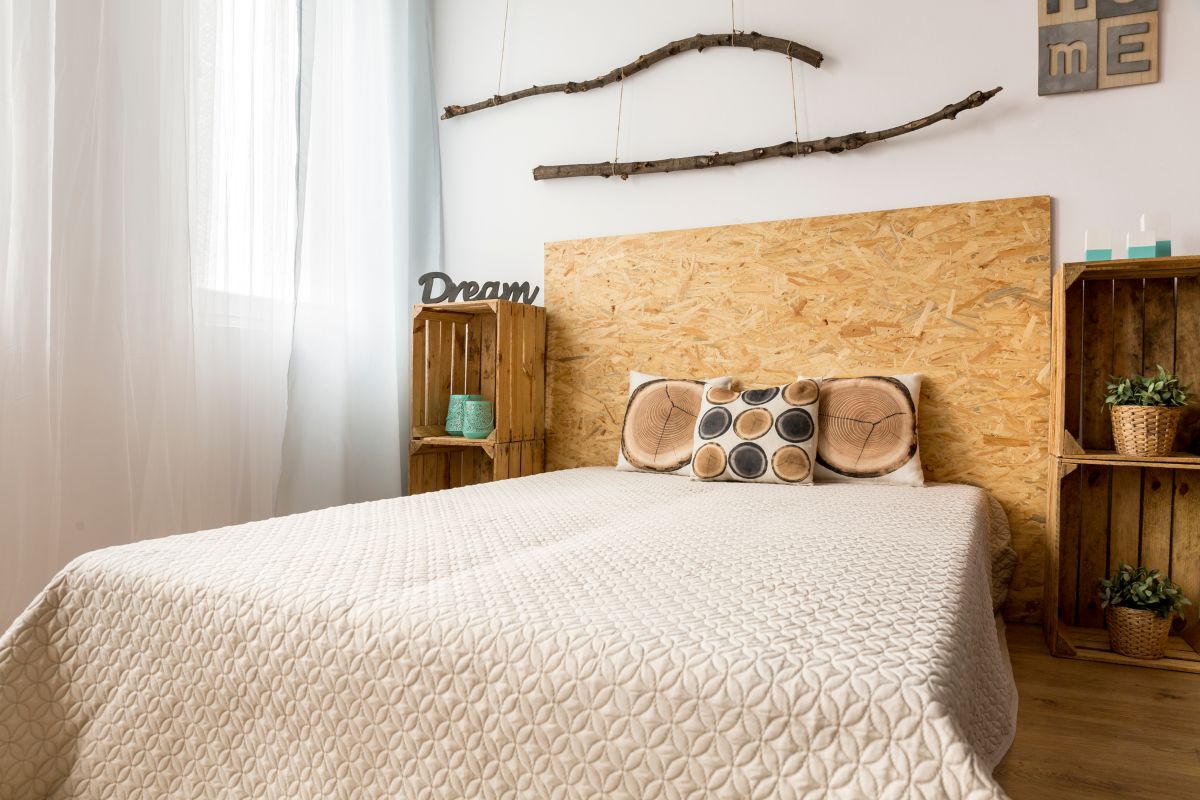 Warm Beige Modern Bedroom with Rustic Touches