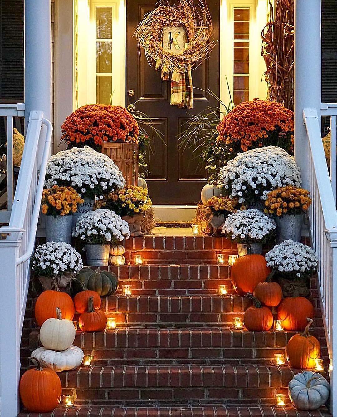 Festive Fall Blooms on Your Steps