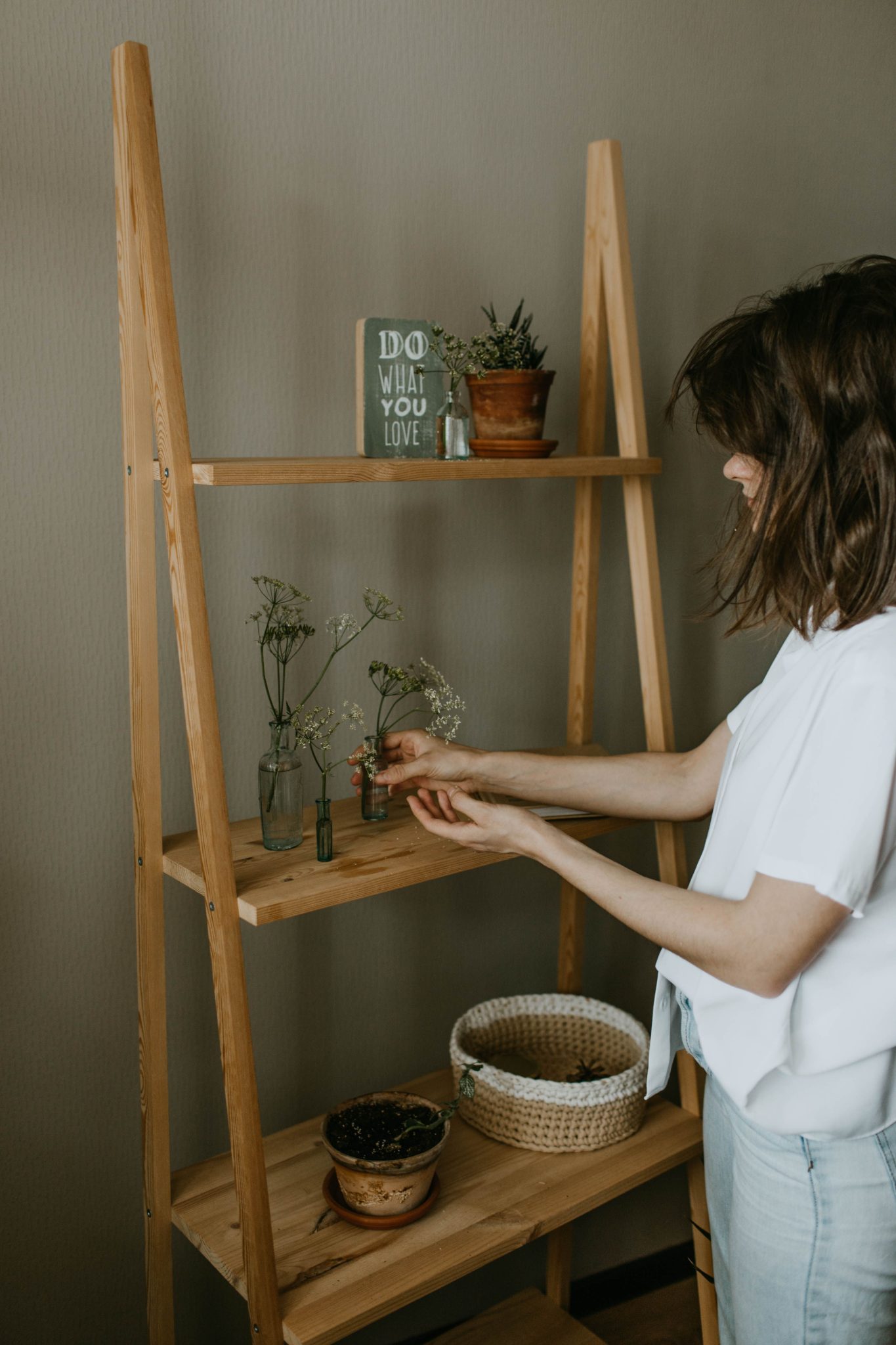 Dedicate One Shelf to a Plant Display