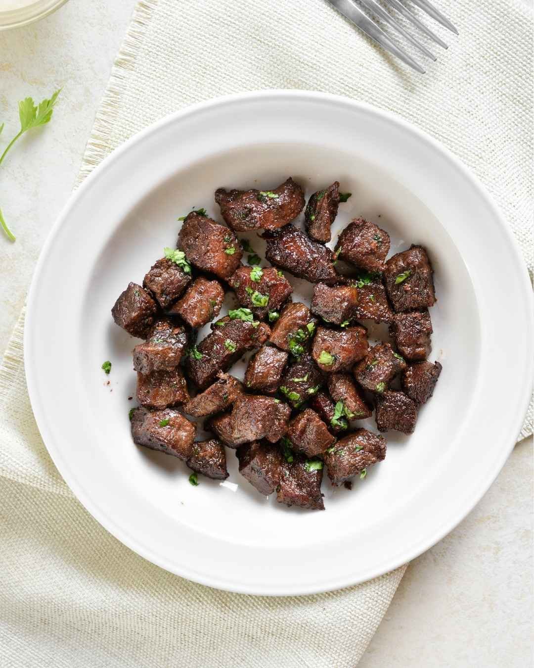 Crispy Garlic Butter Steak Bites in the Air Fryer