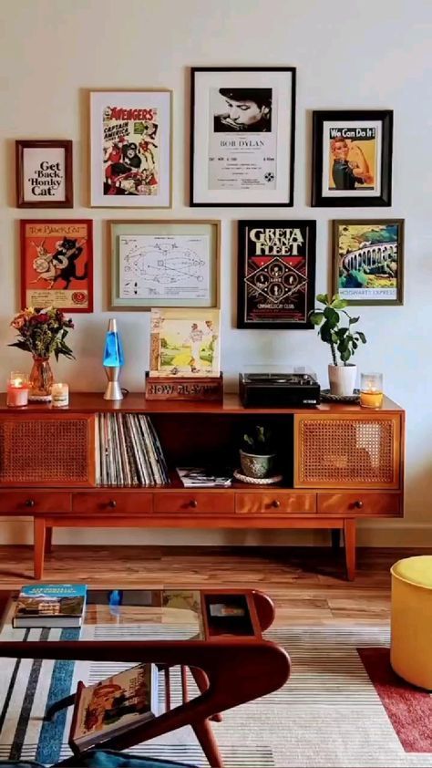 Chic Vintage Vibes with Walnut Storage and Artful Accents