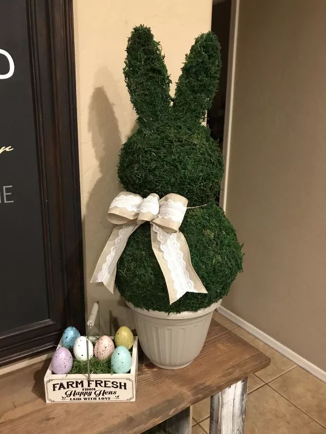 Sophisticated Spanish Moss Bunny Topiary