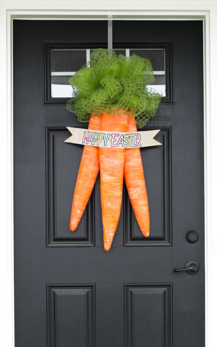 Oversized Whimsical Carrot Door Hanger