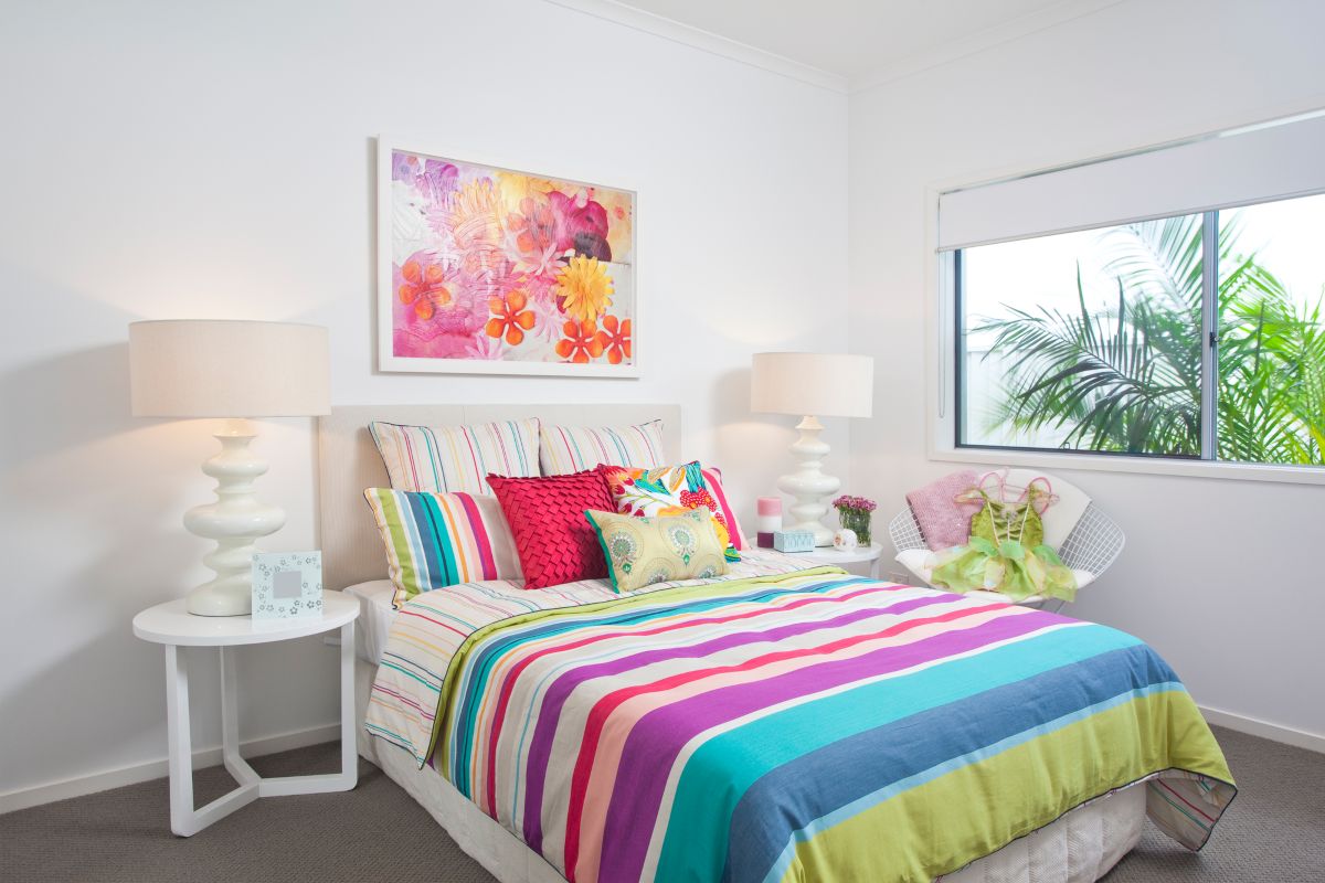 Large Colorful Canvas Above the Bed