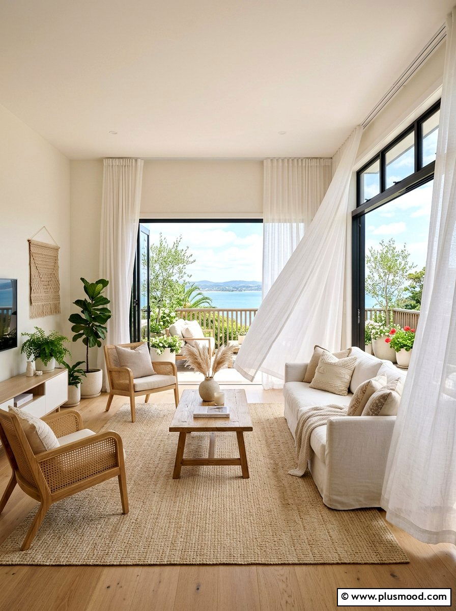 Airy Linen Drapes for Coastal Calm