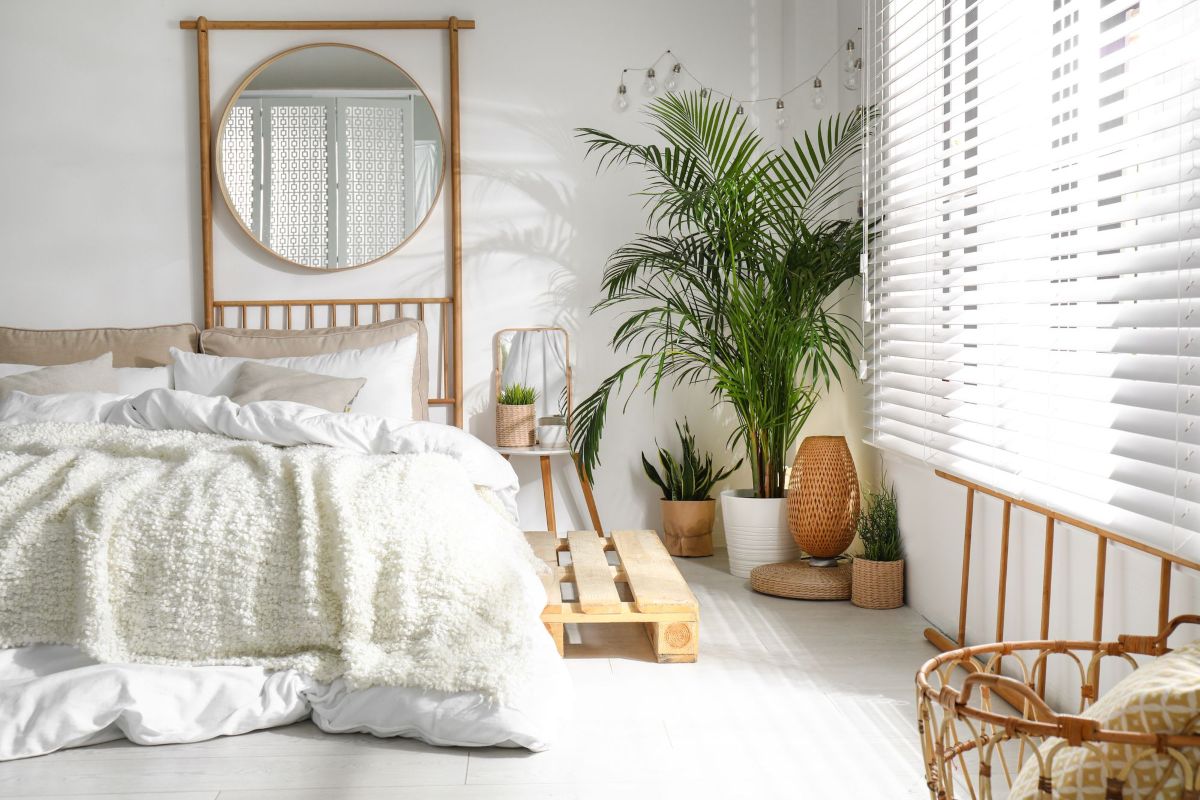 Elevate Your Rental Bedroom with Natural Textures and Greenery