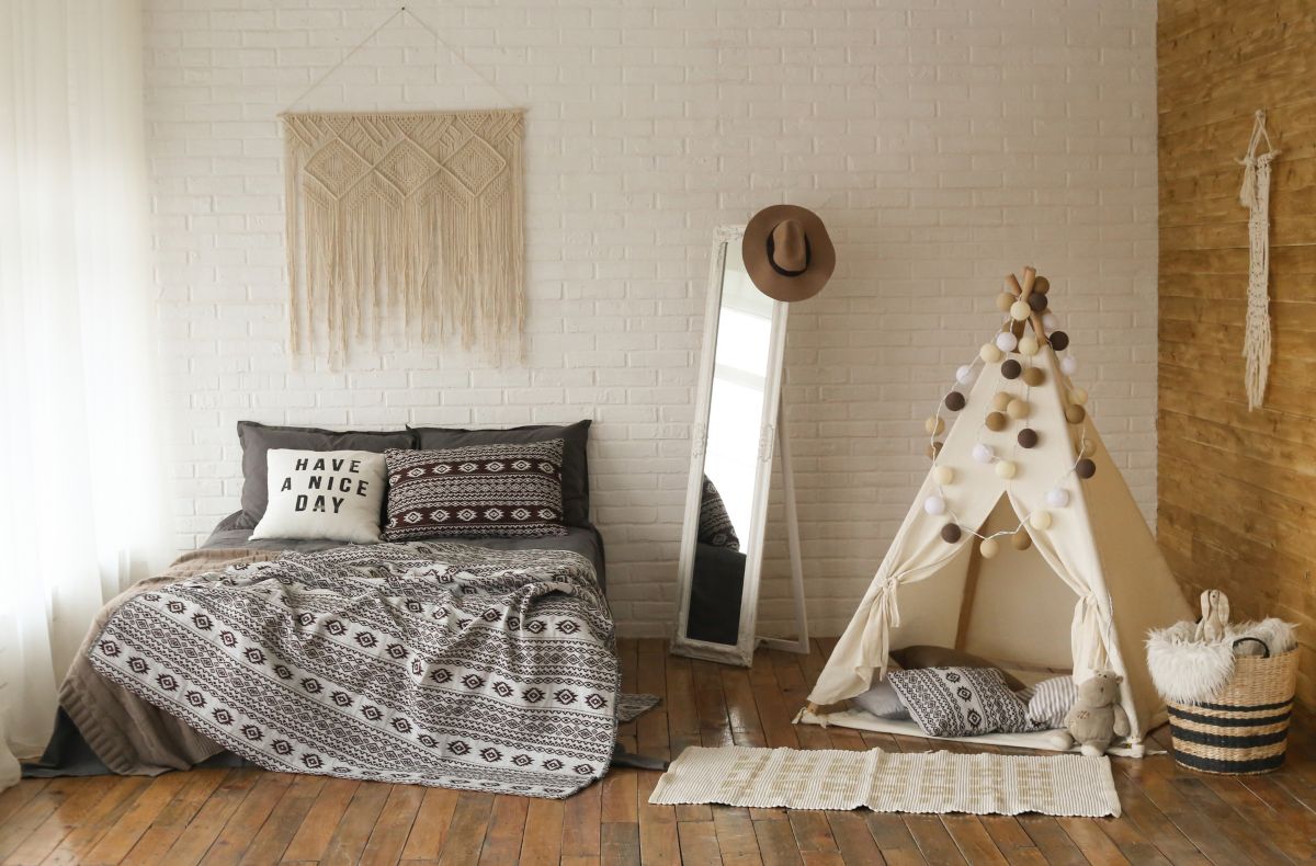 Monochrome Magic: A Textured Bohemian Haven for Kids