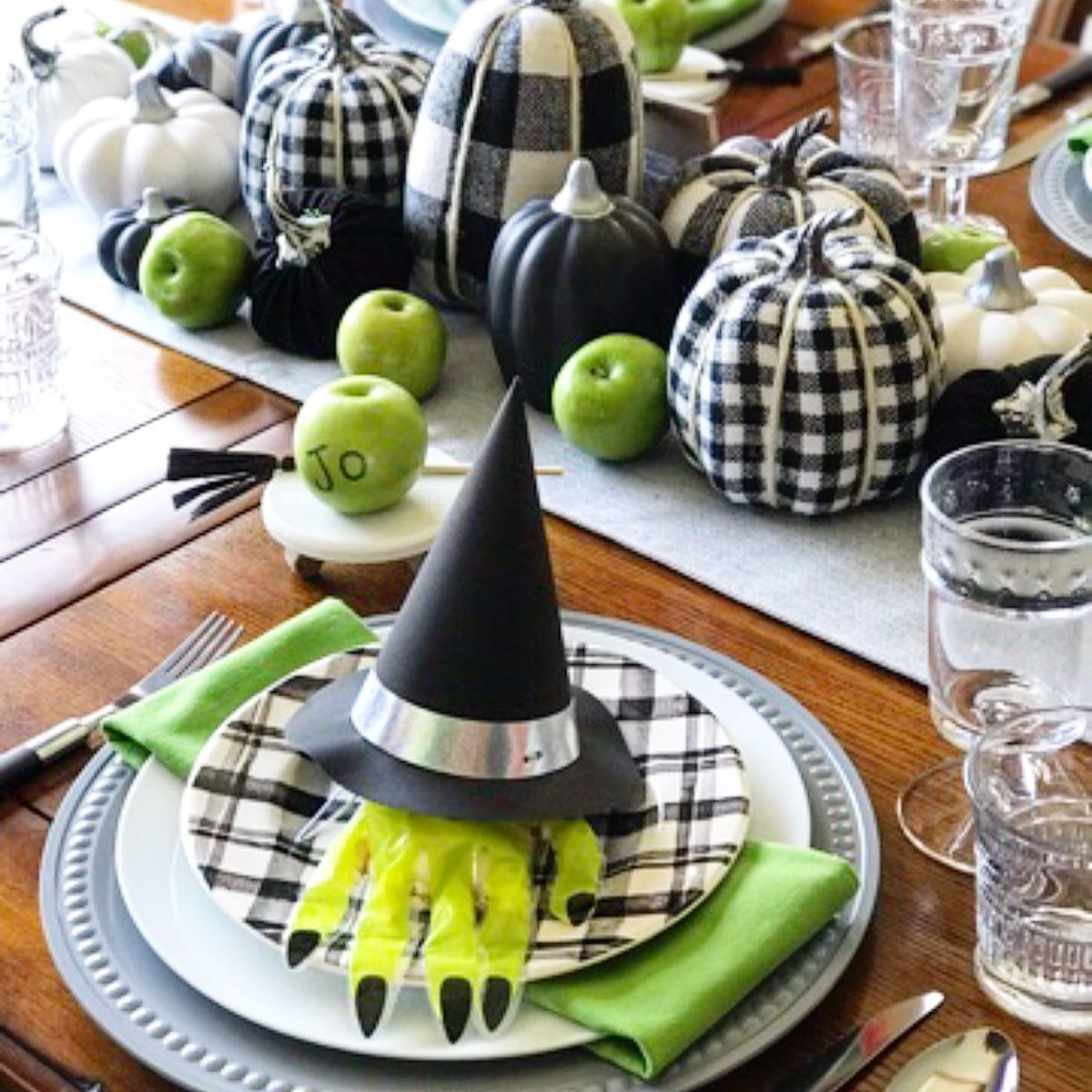 Bewitching Plaid & Green Halloween Feast