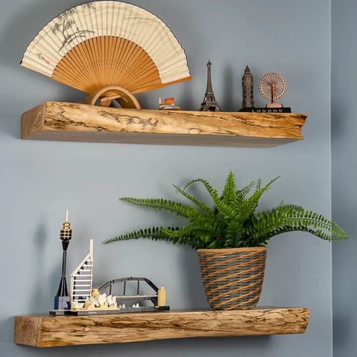 Live-Edge Floating Shelf: Seamless Rustic Charm
