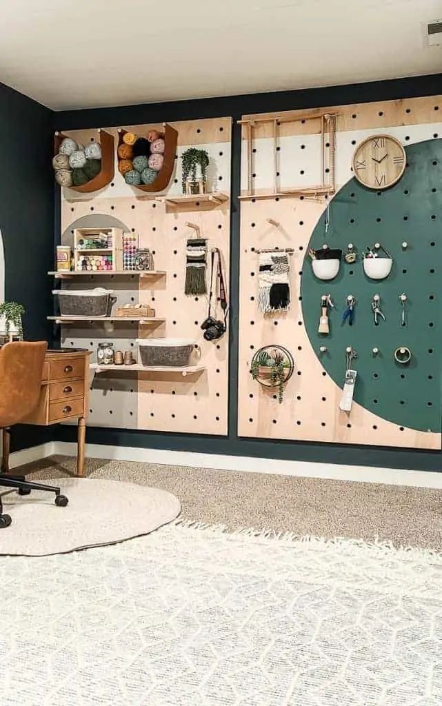 Wall-to-Wall Pegboard Command Center
