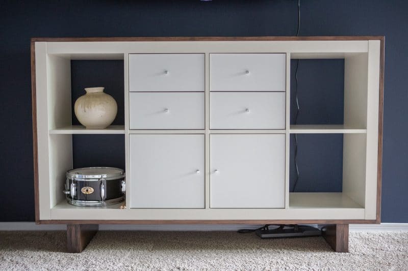 Add Natural Warmth by Framing TV Stands with Wood Trim