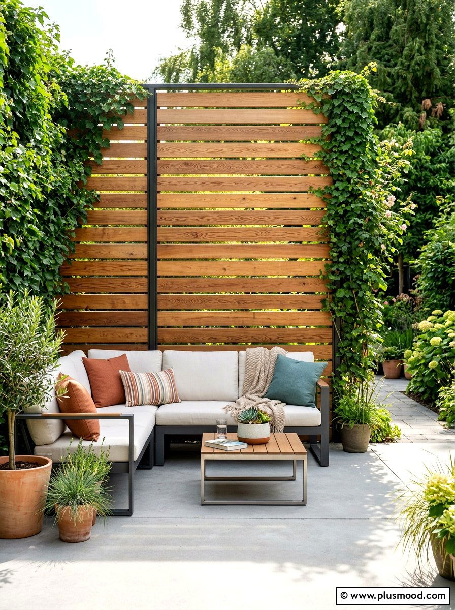 Add Privacy With Warm Wood Slats