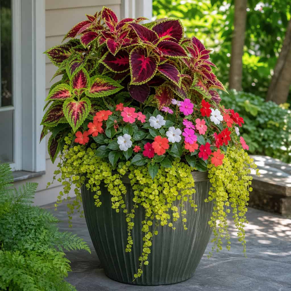 Reliable Shade Color: Coleus, Impatiens, and Creeping Jenny