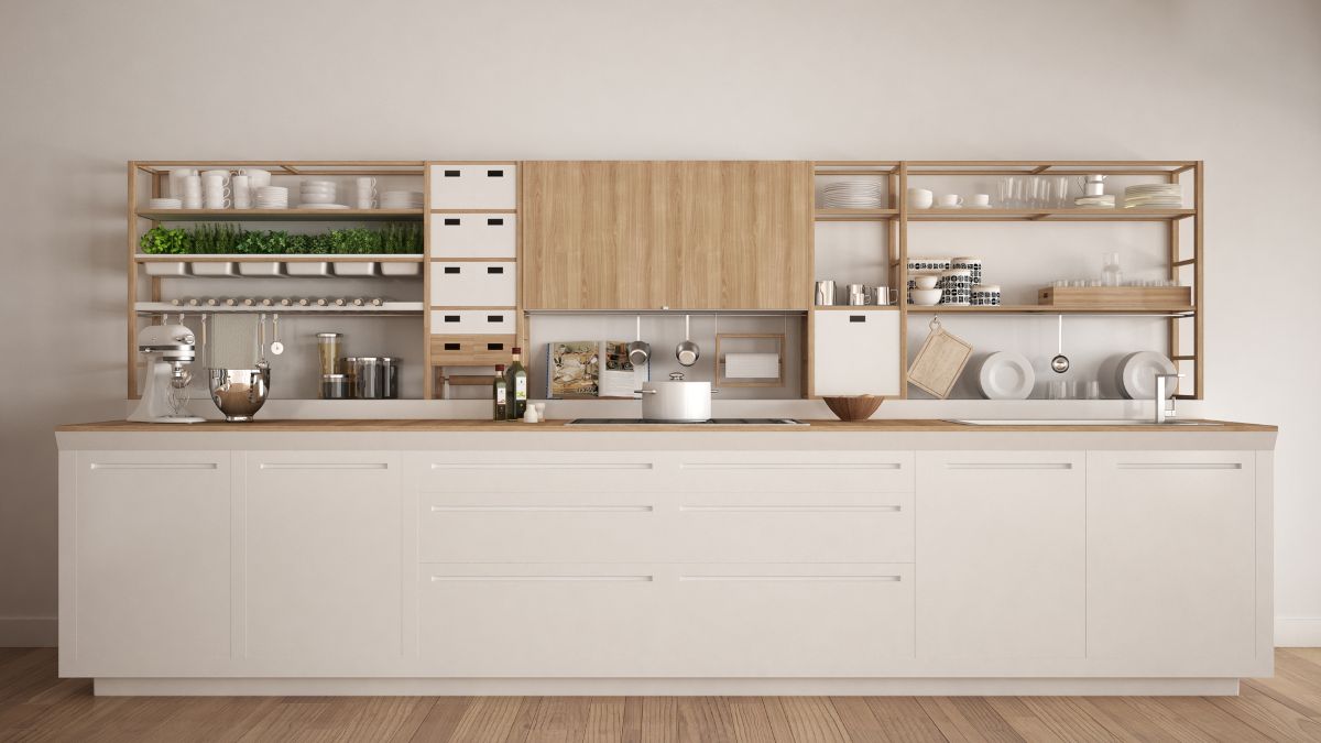 Clean Scandinavian Open Shelving