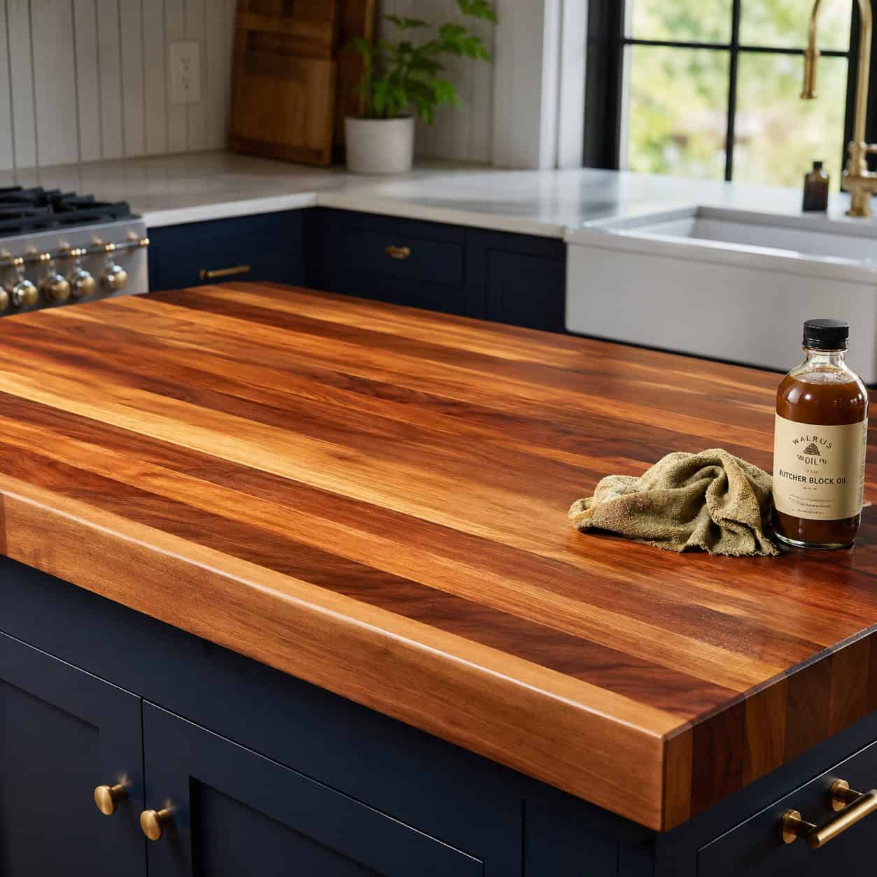 Warm Up Your Island With a Butcher-Block Top