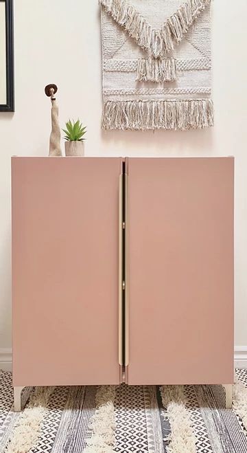 Blush-and-Gold Minimalist Cabinet