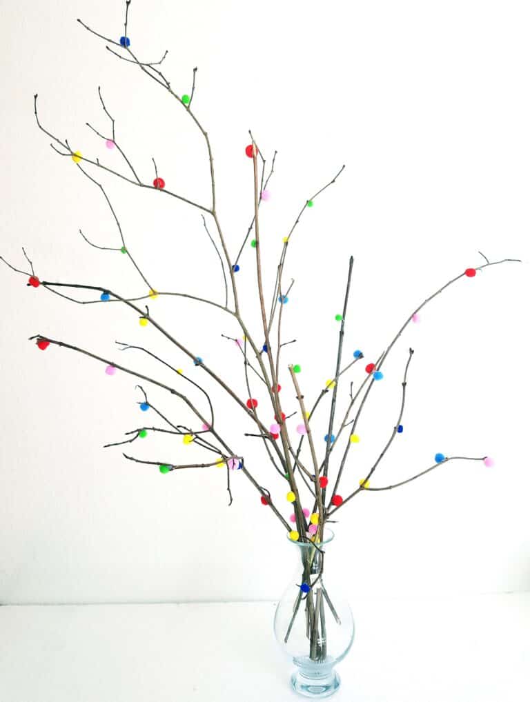 A Whimsical Pom Pom Tree as a Bedroom Accent