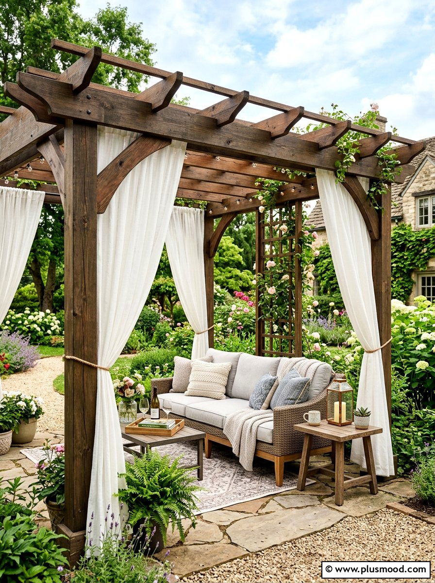 Add Curtains to a Pergola Retreat