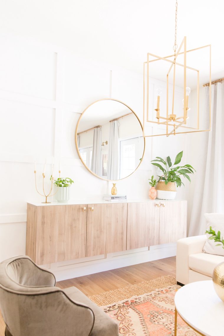 Warm-Textured Floating Sideboard