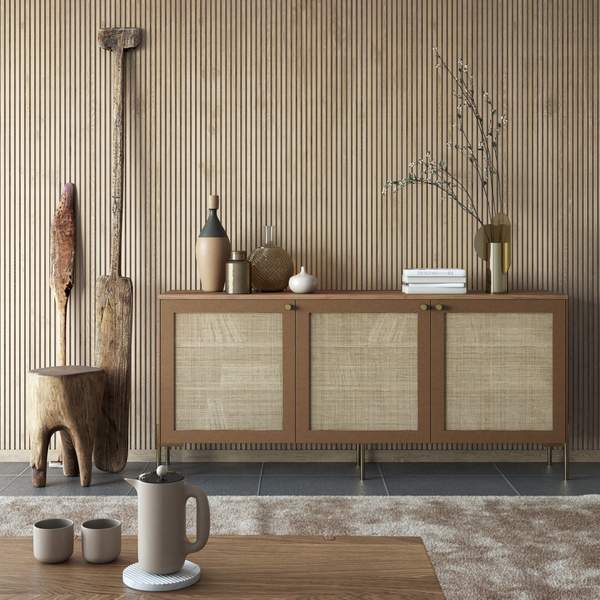 Cane-Front Besta: Warm Walnut Makeover