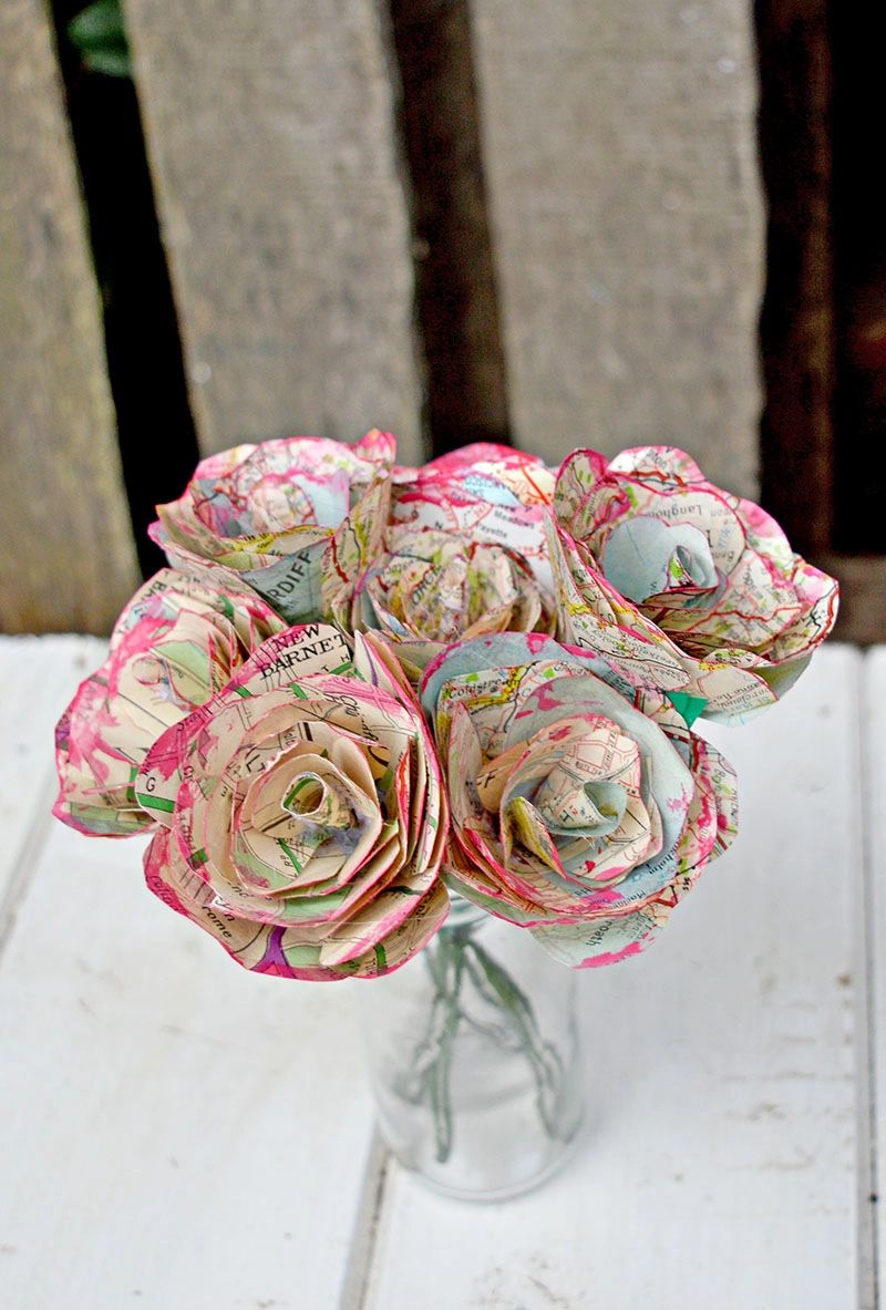 Vintage Map Blooms