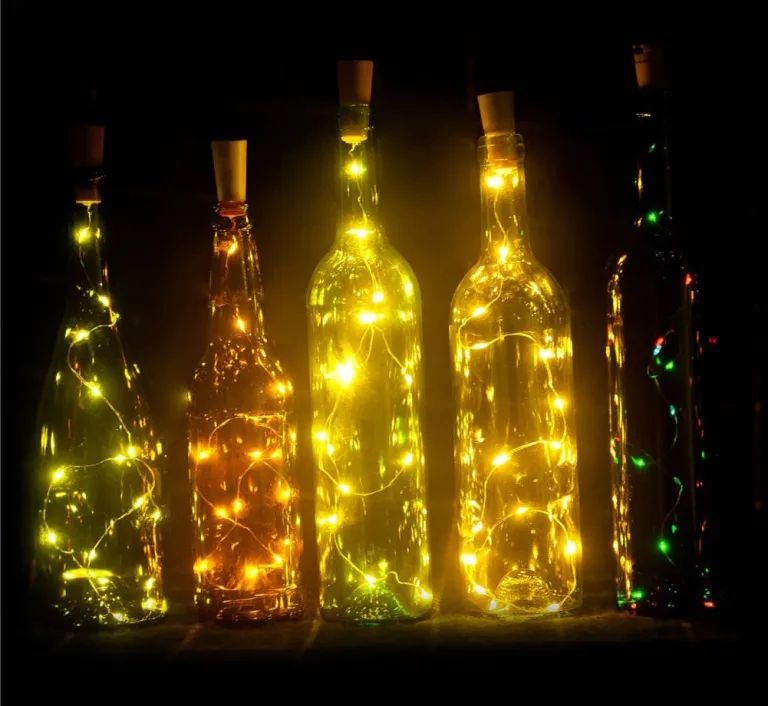 Glowing Wine Bottle Lanterns