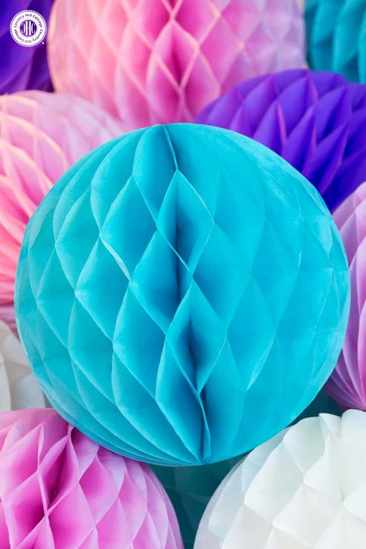 Vibrant Honeycomb Hanging Orbs
