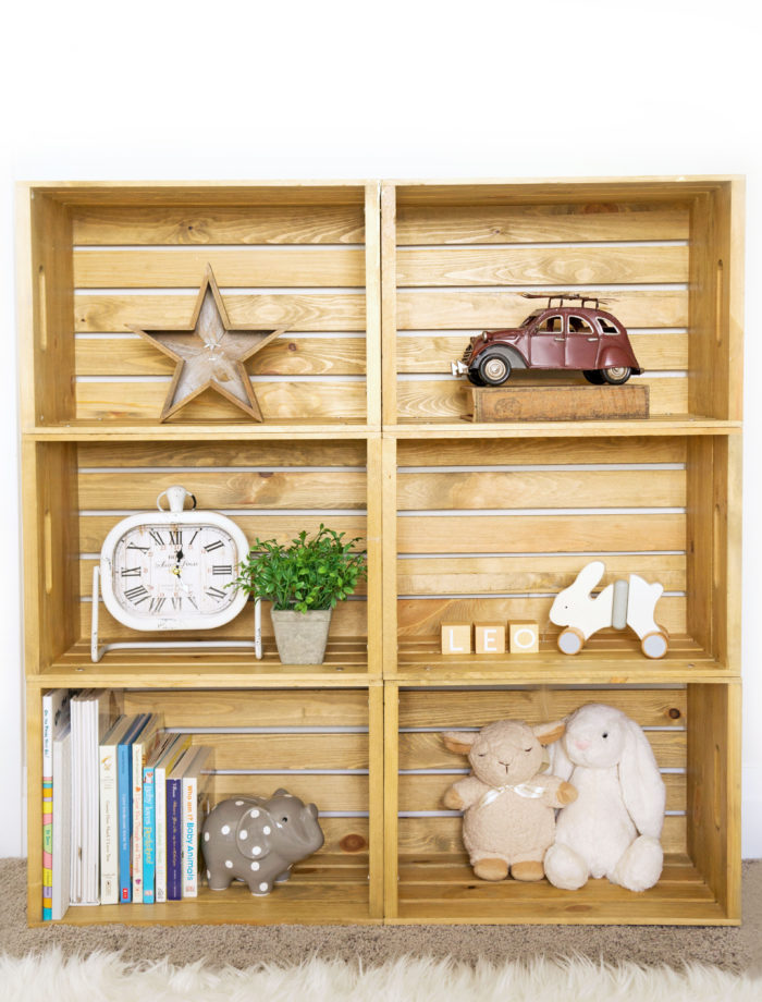 Rustic Wooden Crate Wall Organizer